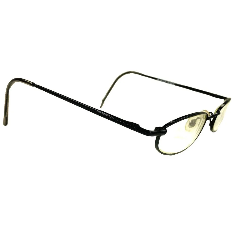 Eye Q Eyeglasses Metal Frames Black Oval SW 314 Vtg Womens Small 45 - 18 - 141